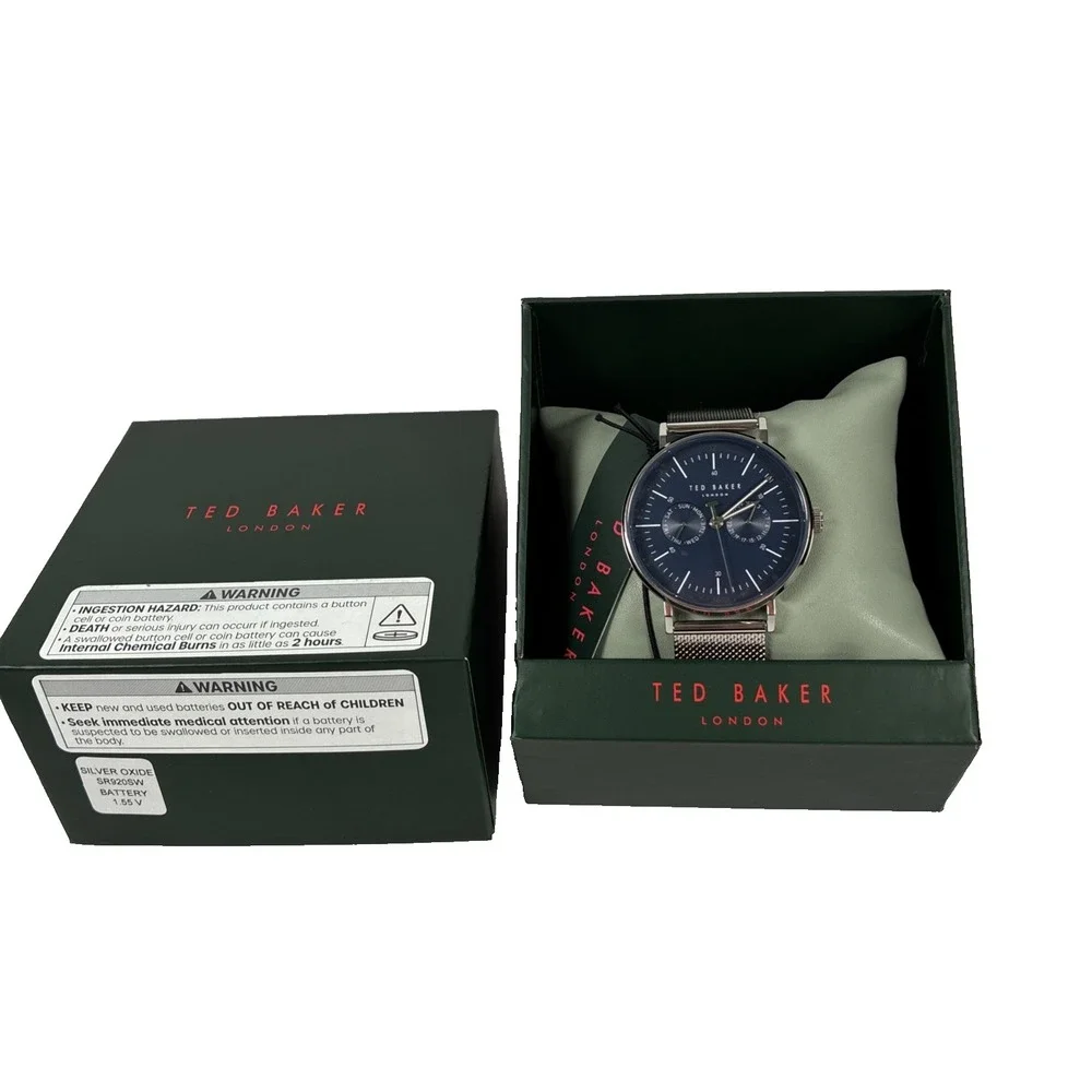 New Ted Baker London Phylipa Gents Timeless Blue Dial 41mm Watch BKPPGS403